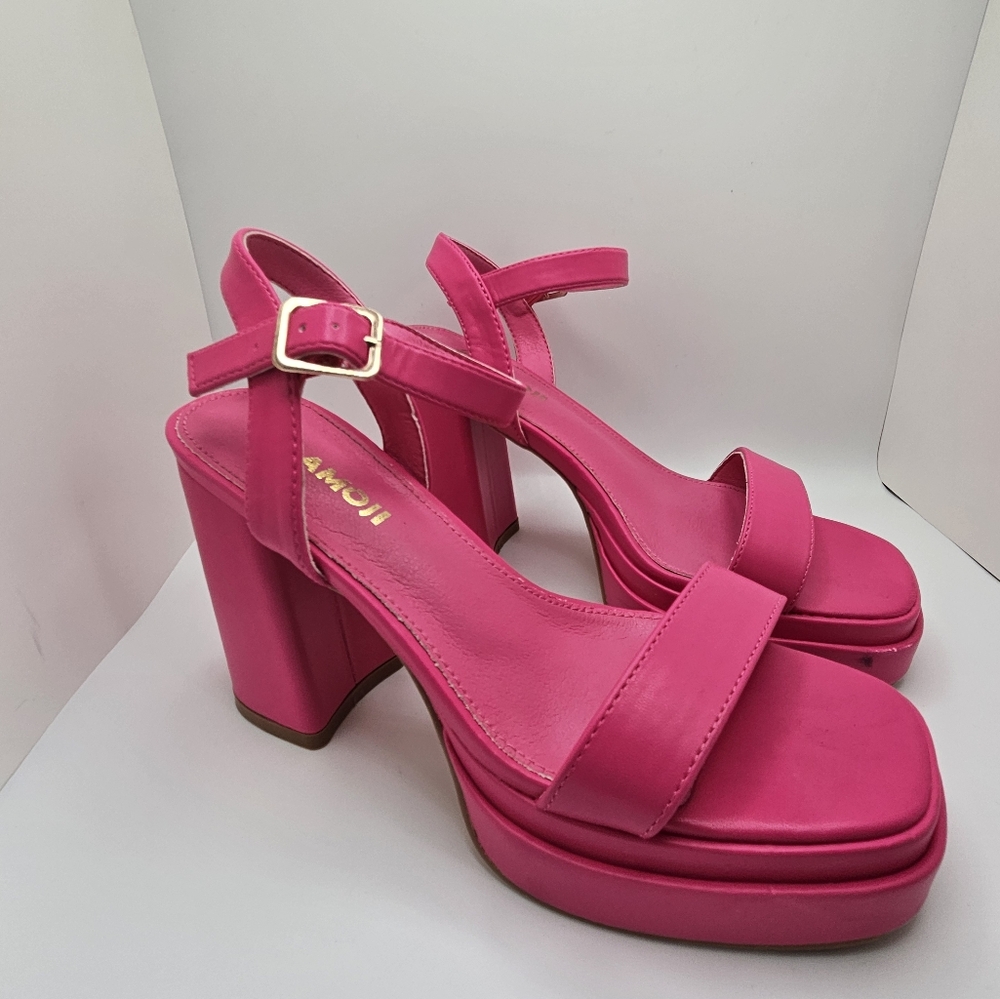 Pink Chunky Heel Shoe